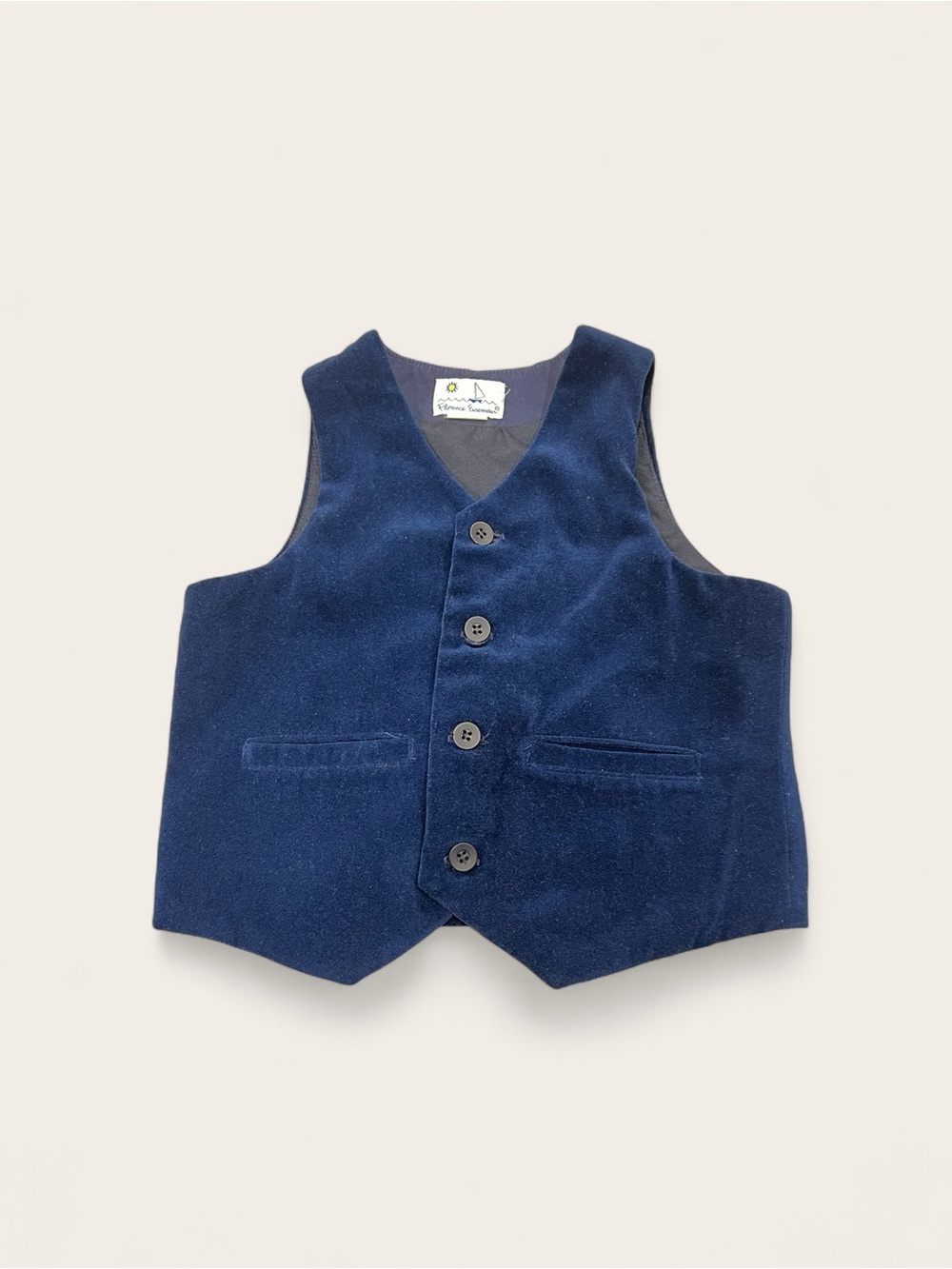 Florence Eiseman Size 4 Navy Blue Velvet Kids Vest